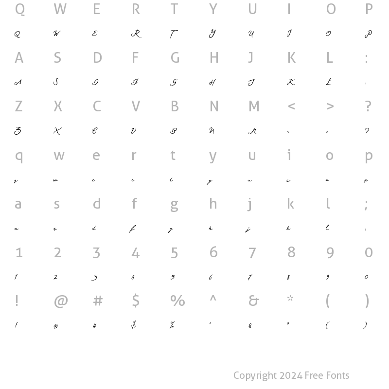 Character Map of Haksen Regular