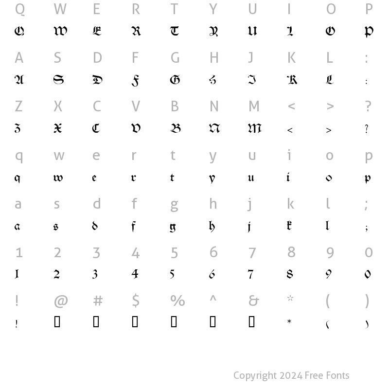 Character Map of HalbrookeSSK Bold