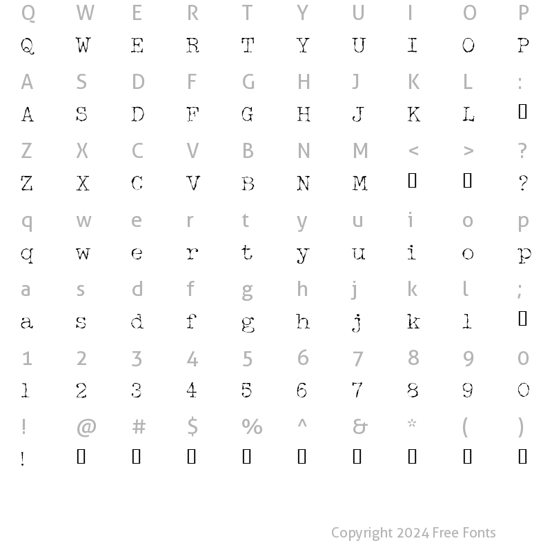 Character Map of Halbstarke Pica