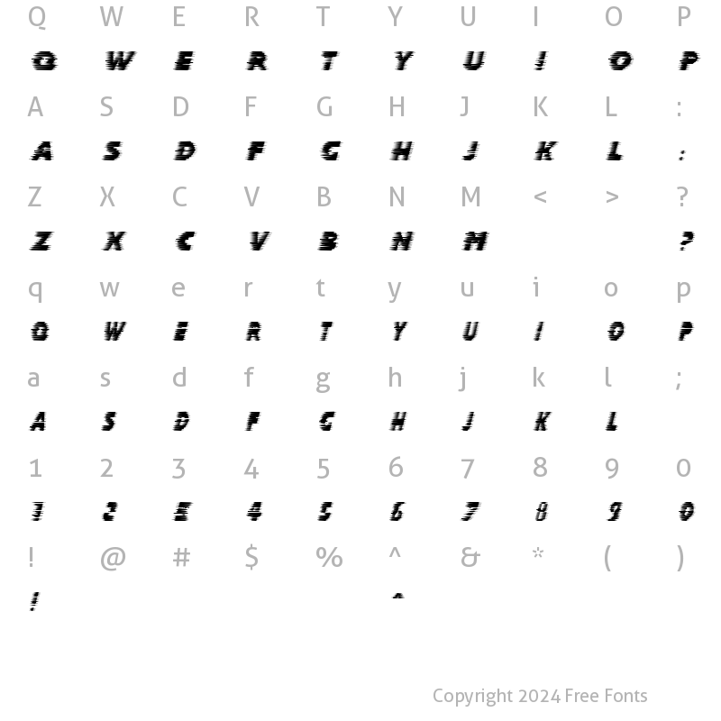 Character Map of Halcion Italic