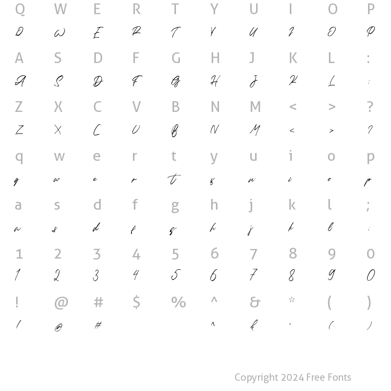 Character Map of Halcyon Regular