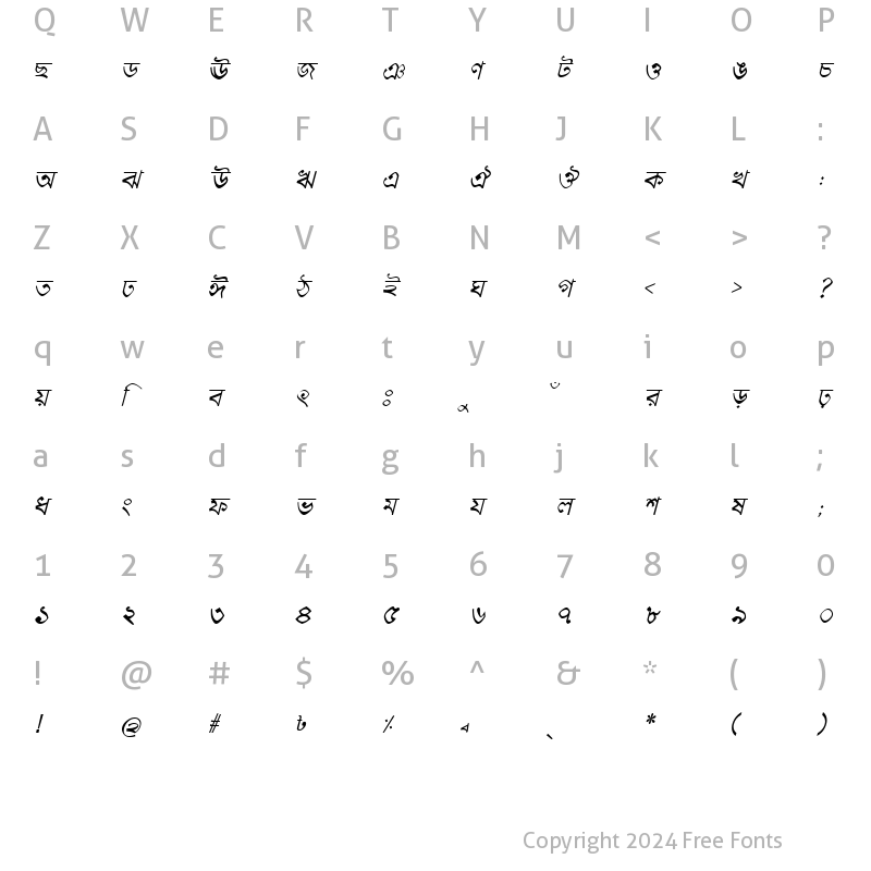 Character Map of HaldaMJ Italic