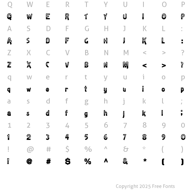 Character Map of HalfBakedSSK Bold