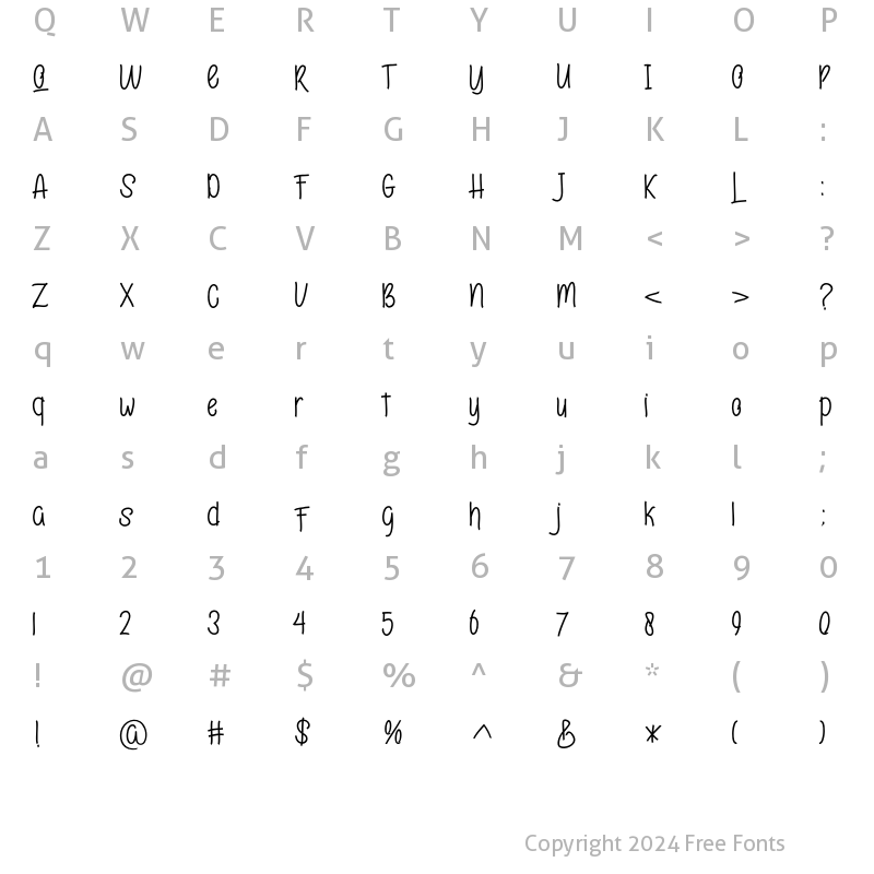 Character Map of HaLimountLine Regular