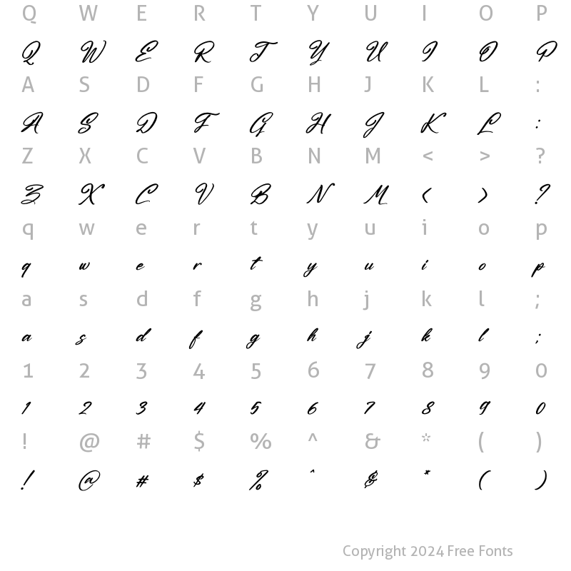 Character Map of Halingtone William Italic