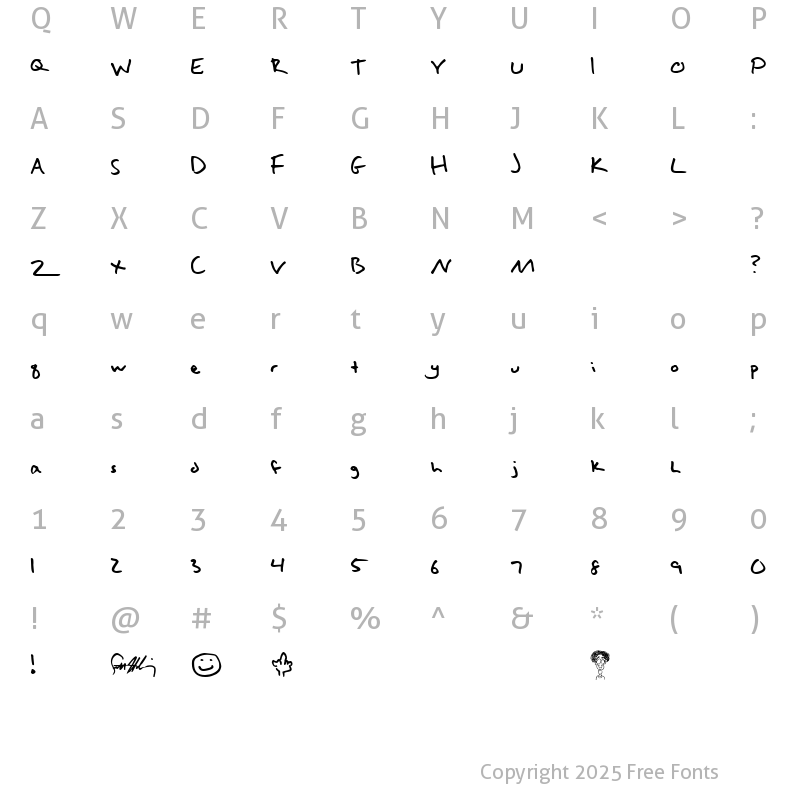 Character Map of Hallisey Regular