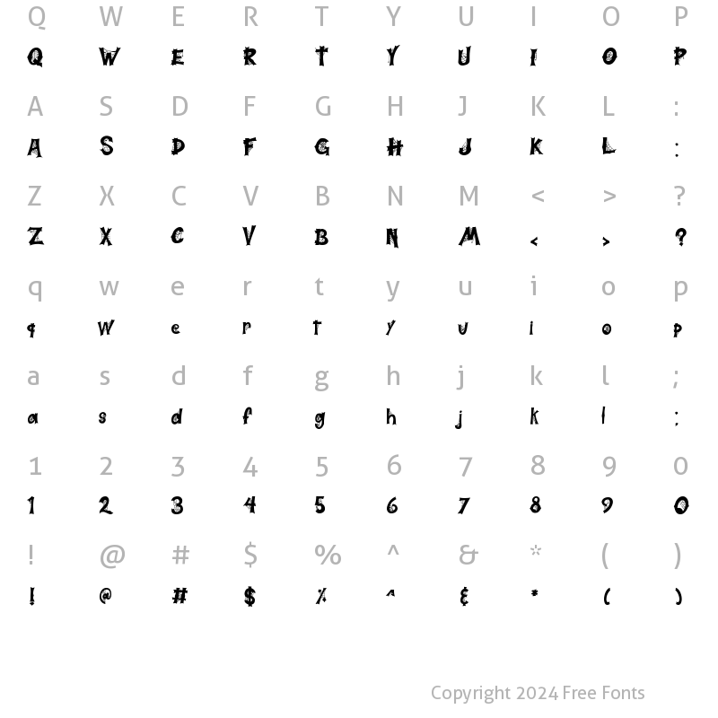 Character Map of Halloweb Display