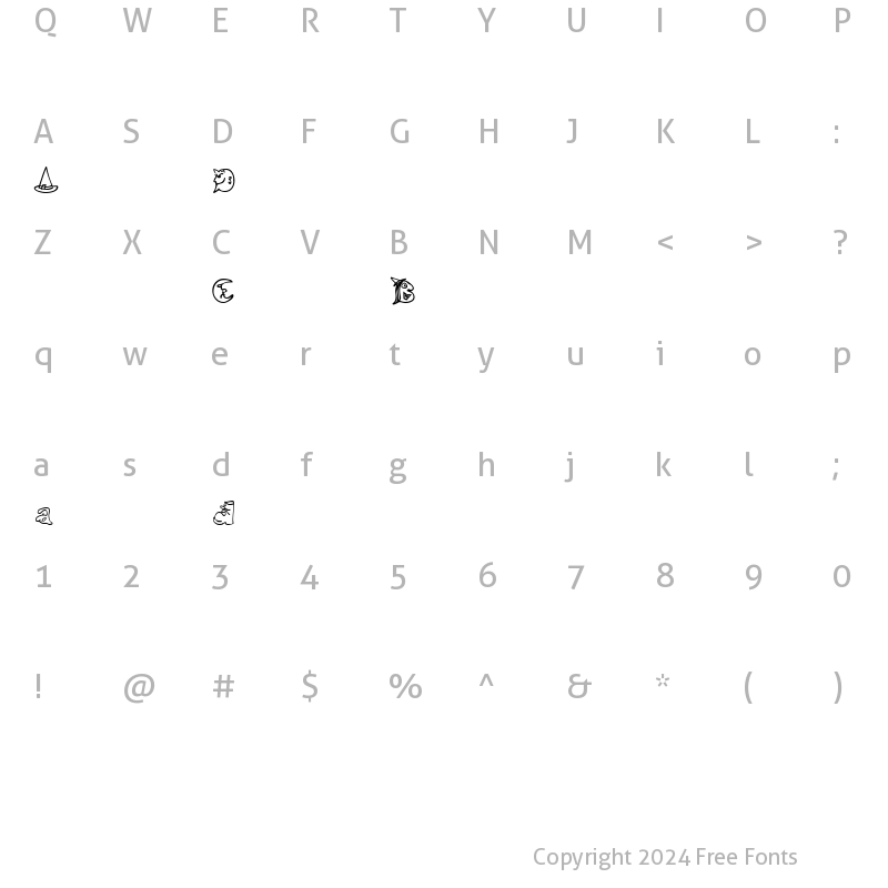 Character Map of Halloween Match Unregistered Regular