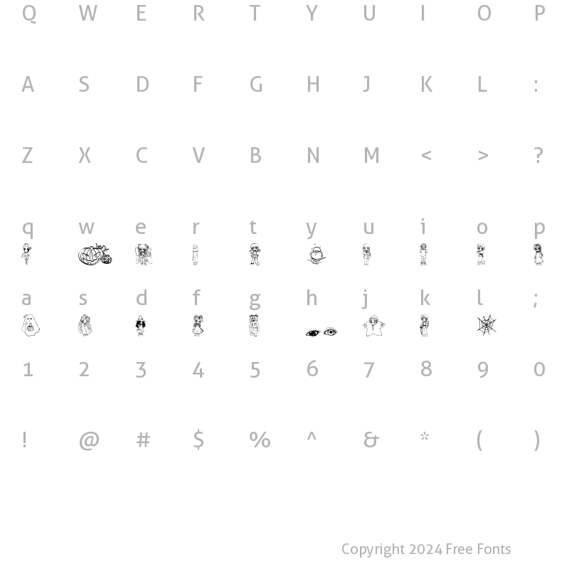 Character Map of halloween2001 Regular