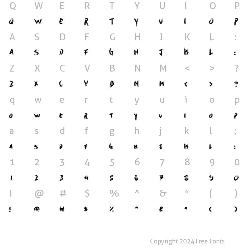 Character Map of Halloweins Regular