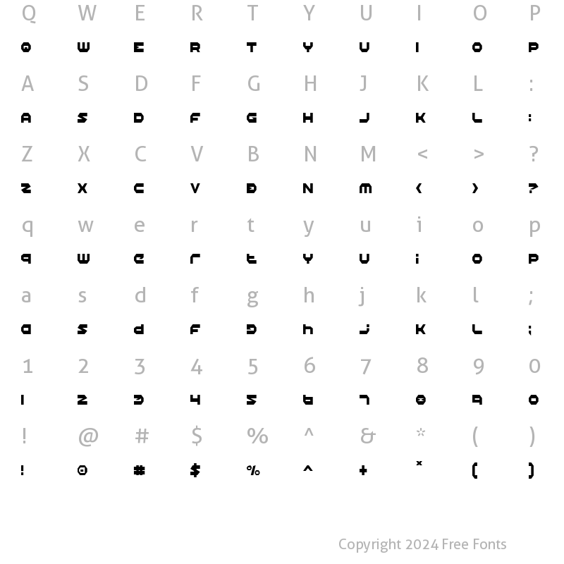 Character Map of Halo Condensed Condensed