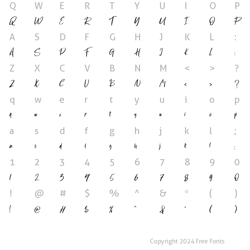 Character Map of Haltmoon Regular