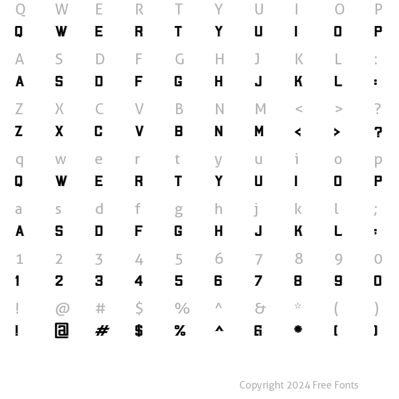 Character Map of Halvert Layered Regular