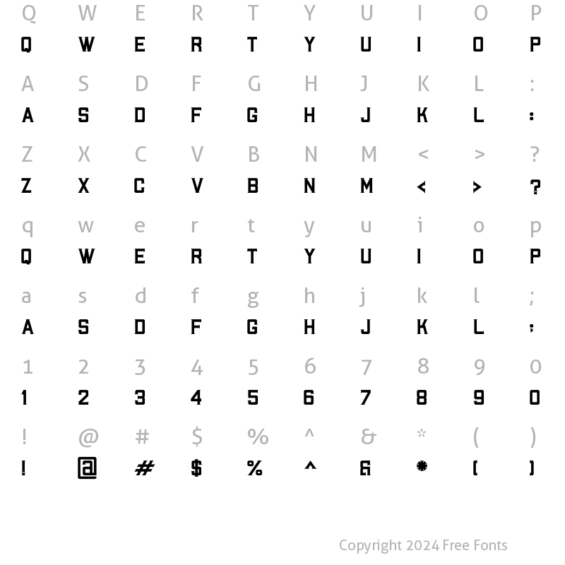 Character Map of Halvert Solid Regular