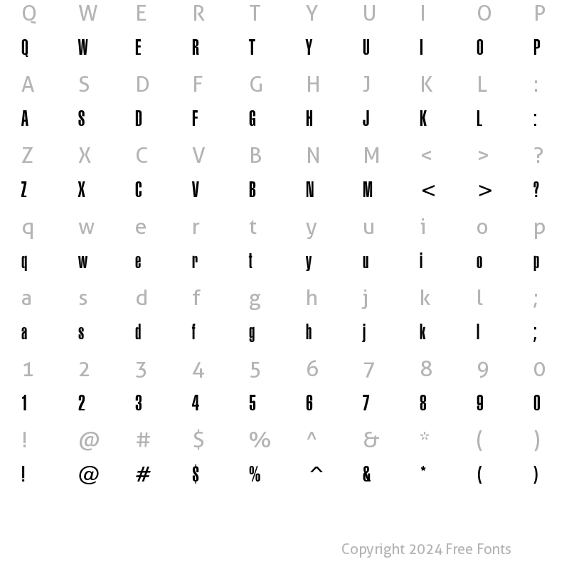 Character Map of HalvettUltraCompressed Bold