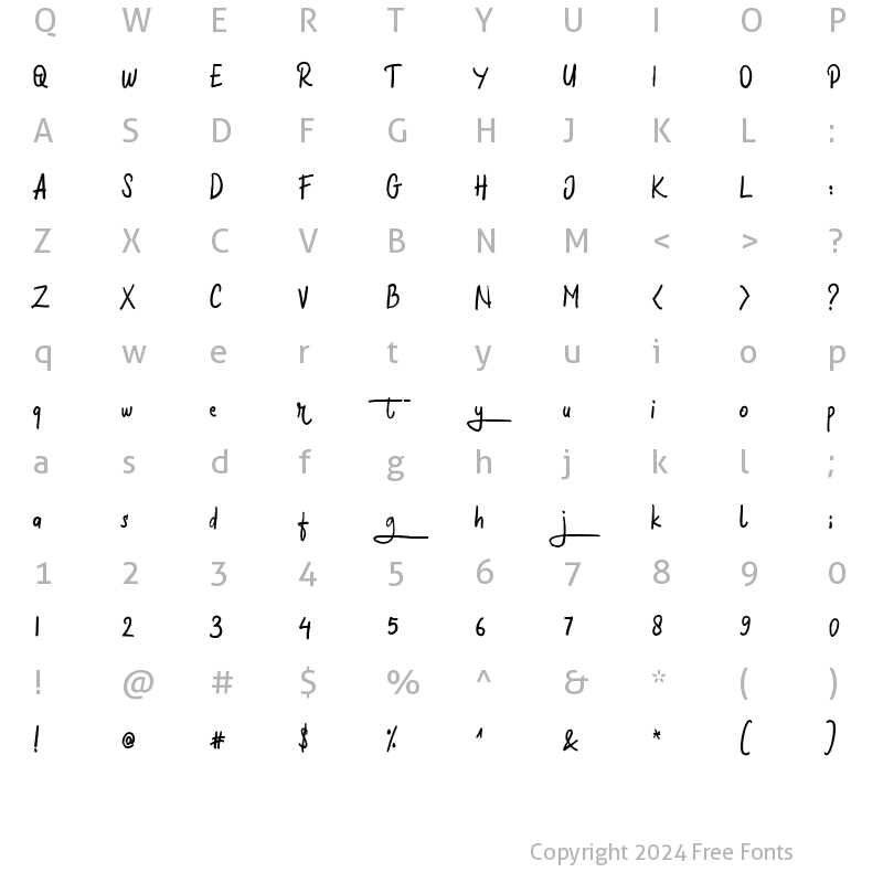 Character Map of Halybed Regular