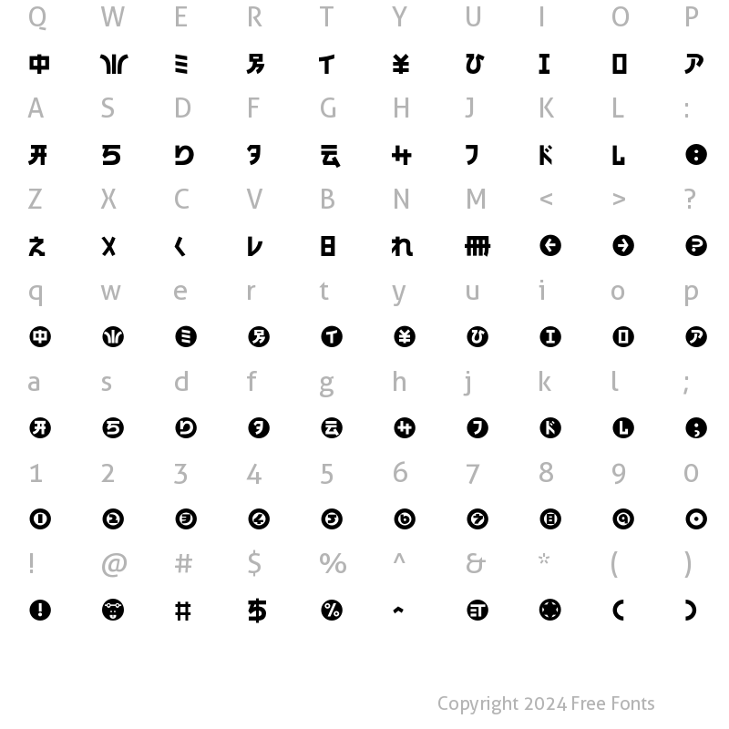 Character Map of HaMangaIrregularLL Normal Regular