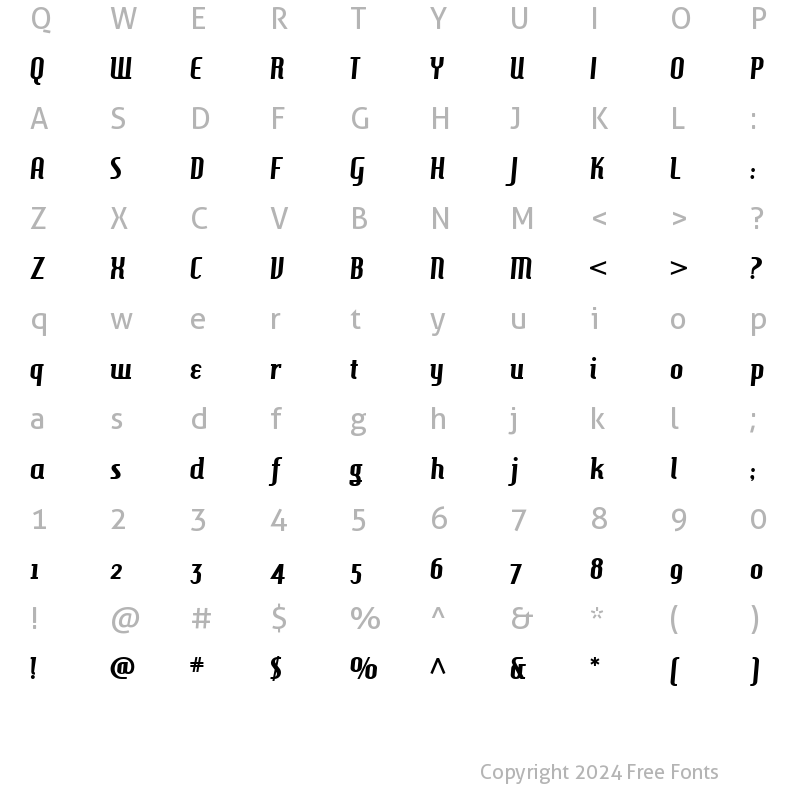 Character Map of Hamburger Heaven NF Regular