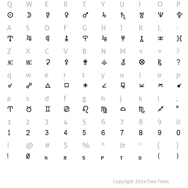 Character Map of HamburgSymbols Regular