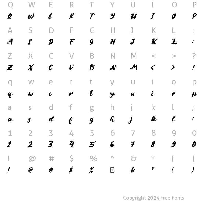 Character Map of Hamidah Regular