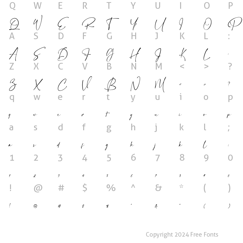 Character Map of Hamiltone Regular