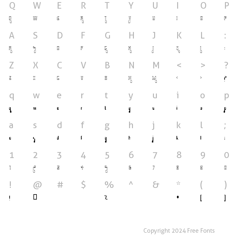 Character Map of Hamma Mamma Jamma Regular