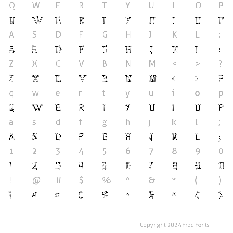 Character Map of Hammered Regular