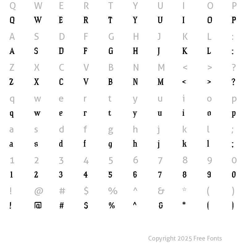 Character Map of Hammerhead Medium