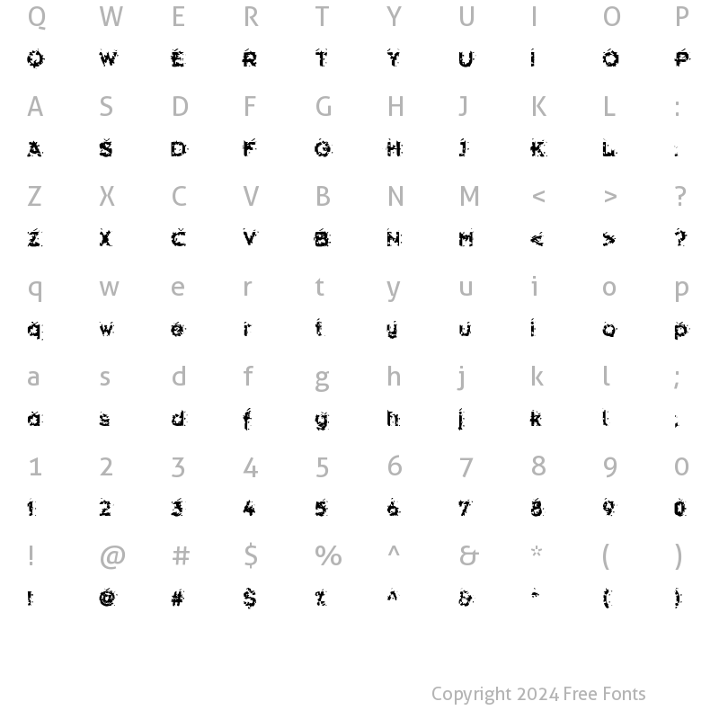 Character Map of Hammeroid Regular