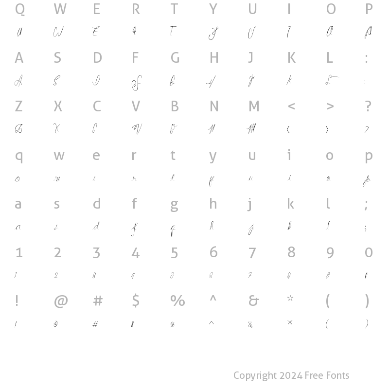 Character Map of Hammock Regular