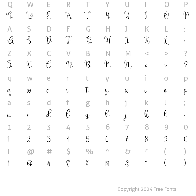 Character Map of Hamnah Regular