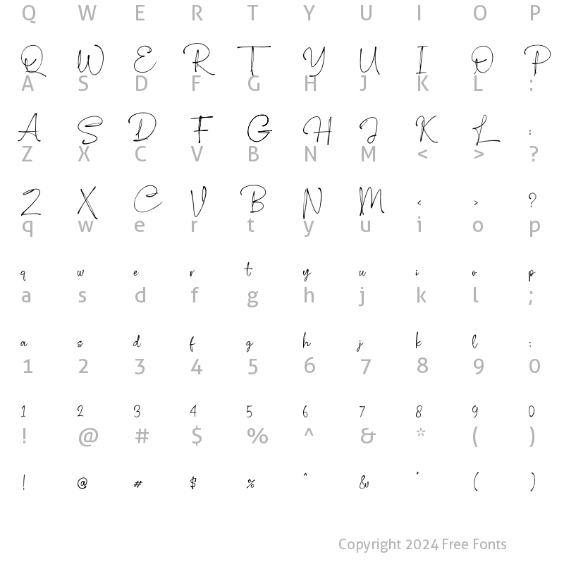 Character Map of Hamsterlove Regular