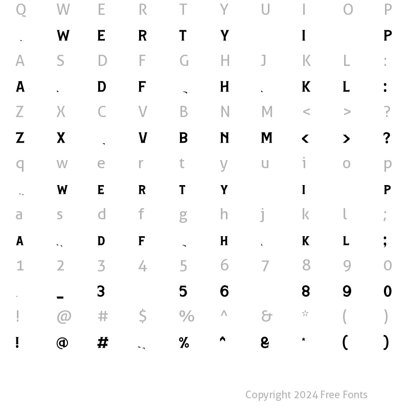 Character Map of Hamston Regular