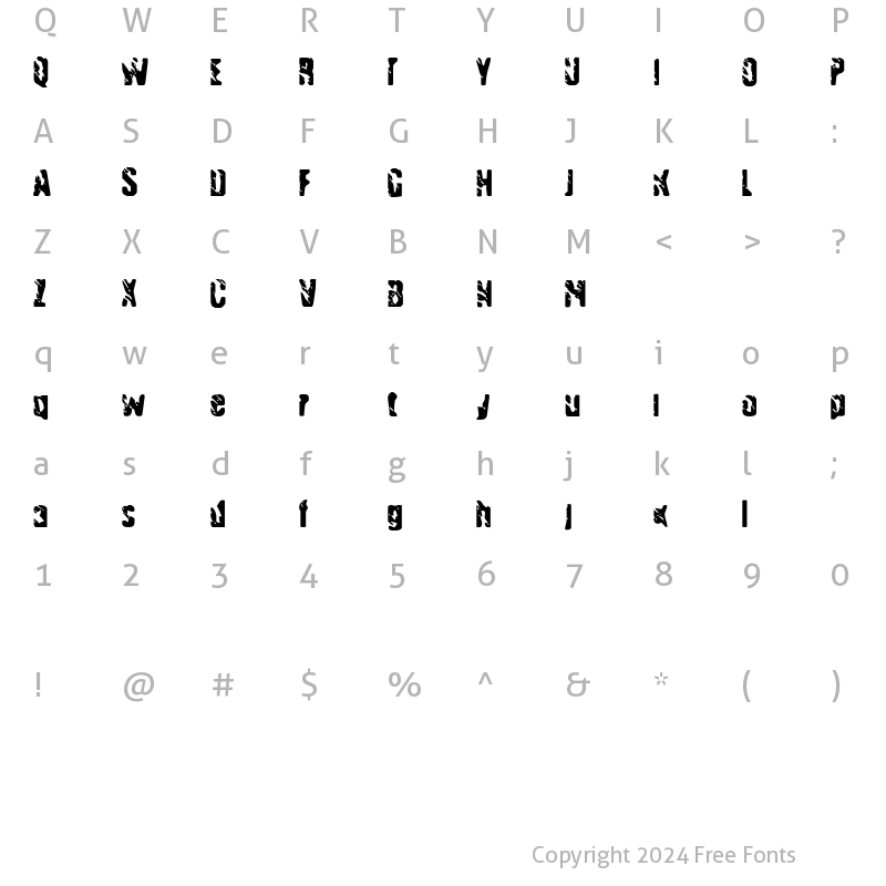 Character Map of Handgranade Regular