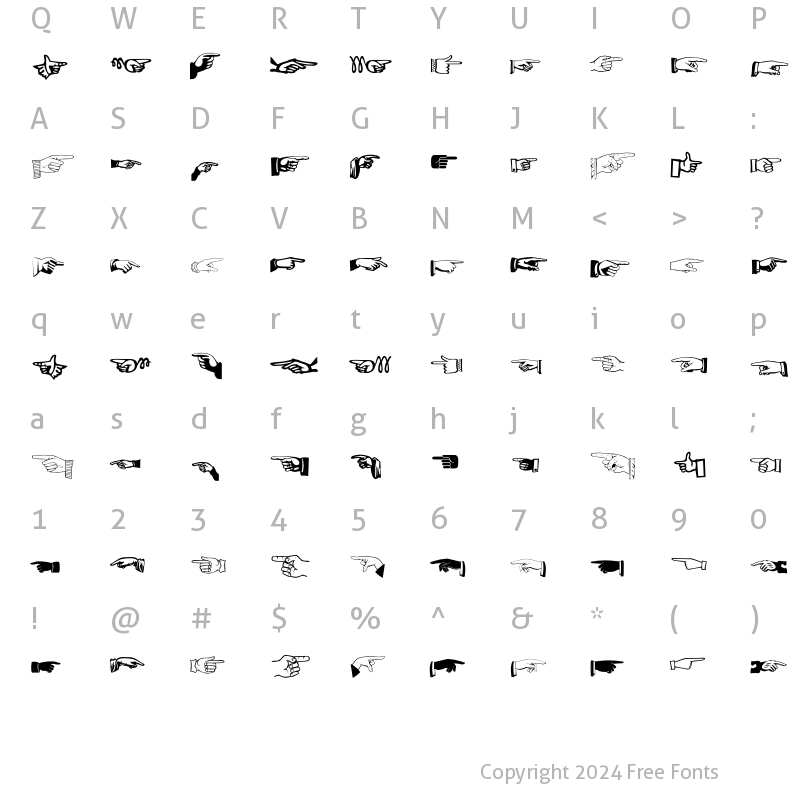 Character Map of Handmade Regular