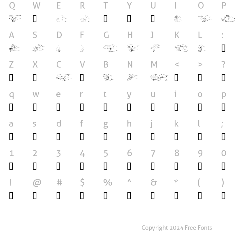 Character Map of Handsom Regular