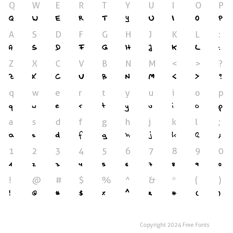 Character Map of Handwerk Regular