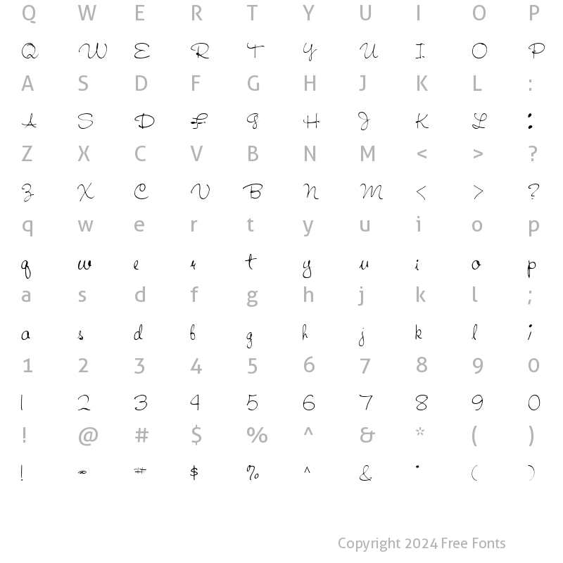 Character Map of HandWriting53 Regular