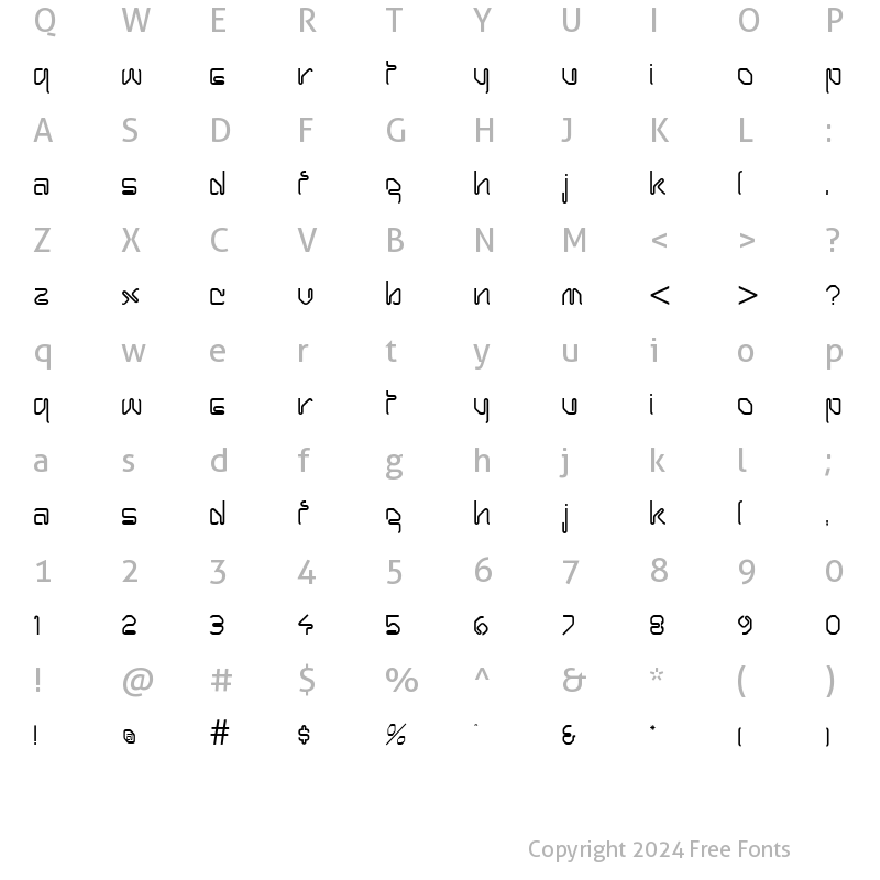 Character Map of Hanger Normal