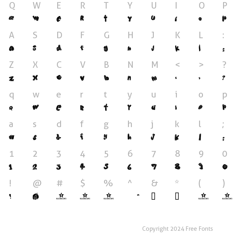 Character Map of HANGUP Regular