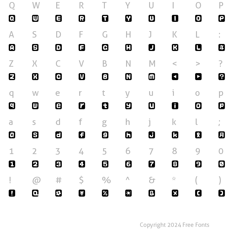 Character Map of hanko Regular