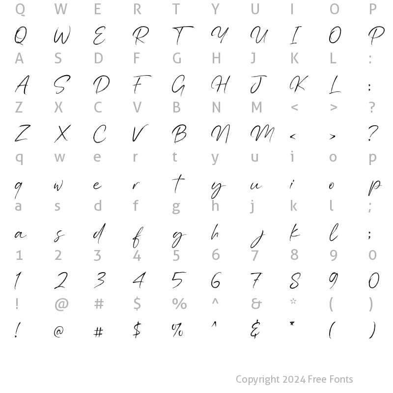 Character Map of Hannah Gillberth Regular