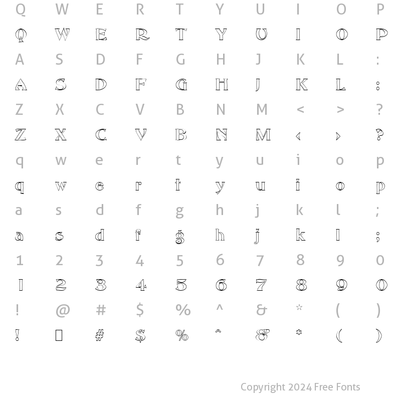 Character Map of HannahBeckerOutline Regular