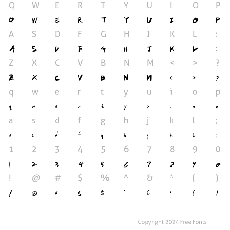 Character Map of HanS 1994