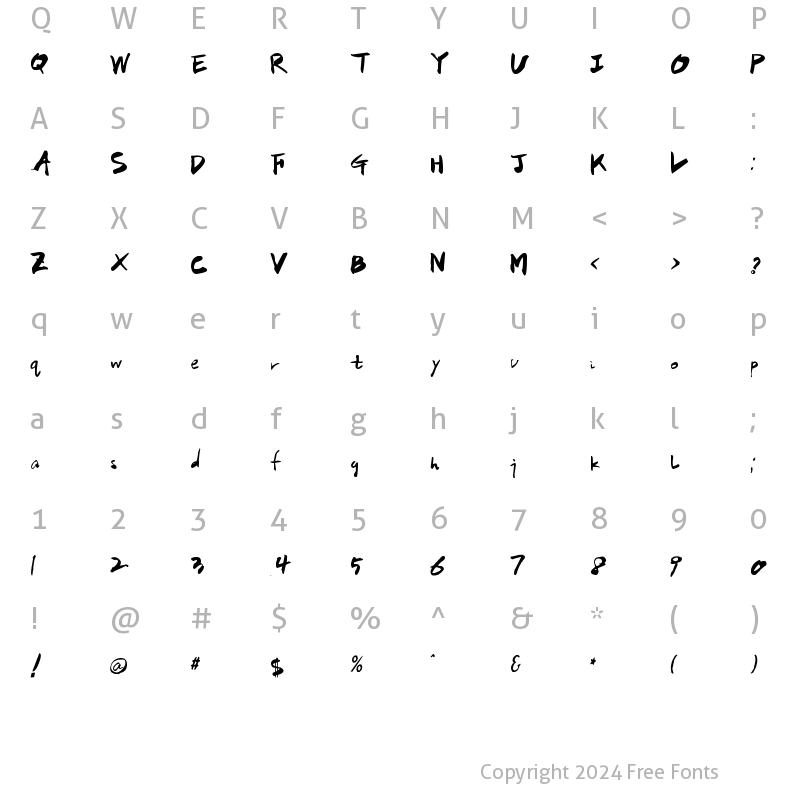 Character Map of HanS Calli