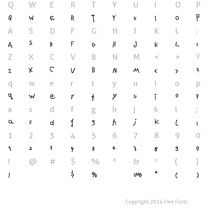 Character Map of HanselEF Regular