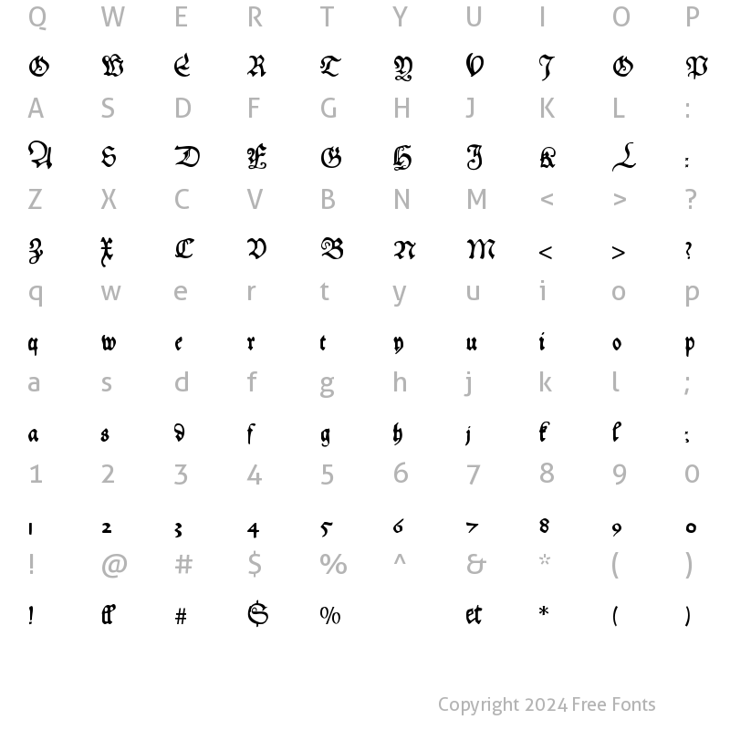 Character Map of HansFraktur Regular