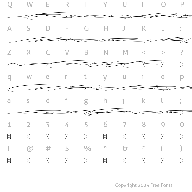 Character Map of Hantoria Signature Regular