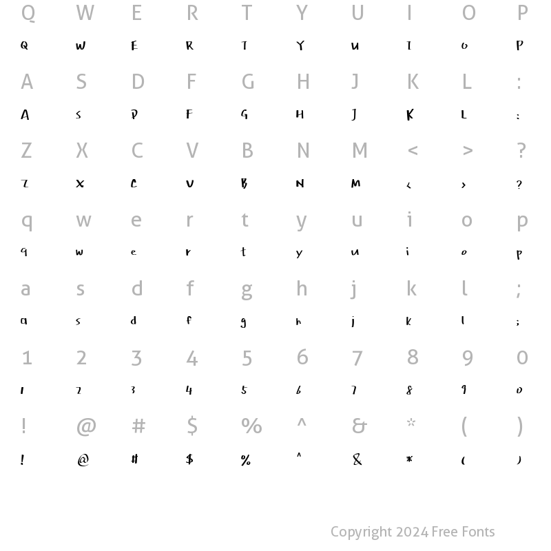 Character Map of HanyiSentyCrayon Regular