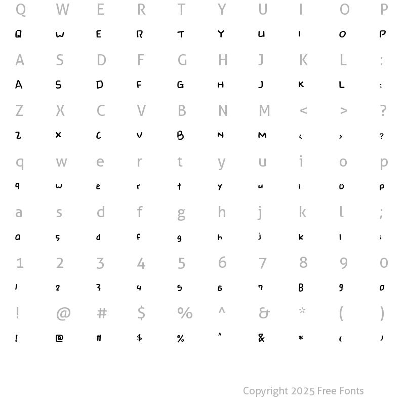 Character Map of HanyiSentyFingerPainting Regular